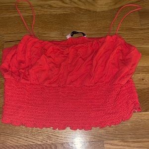 Worn once coral pink graffiti boutique crop top!